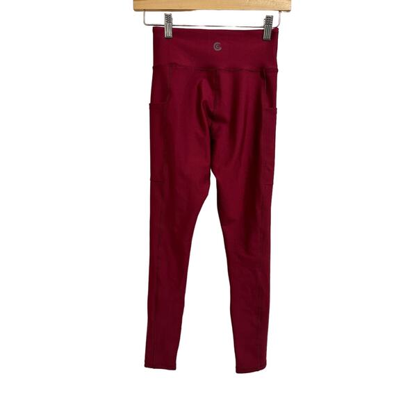 Calme johnny was endurance high waisted maroon leggings size XS NEW - Picture 6 of 6